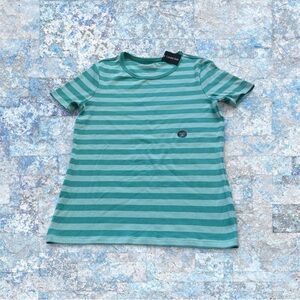 Lands' End Aqua Striped  Tee